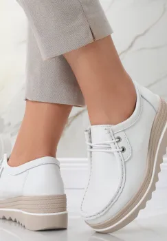 Pantofi dama cu platforma Albi din Piele Naturala Jasya imagine