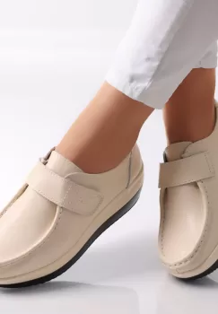 Pantofi dama cu Platforma Bej din Piele Naturala Riley imagine