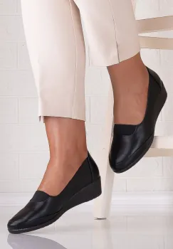 Pantofi dama cu platforma Negri din Piele Ecologica Aimada imagine