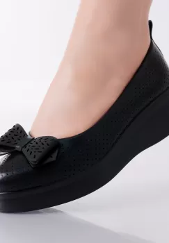 Pantofi Dama cu Platforma Negri din Piele Ecologica Yolina imagine