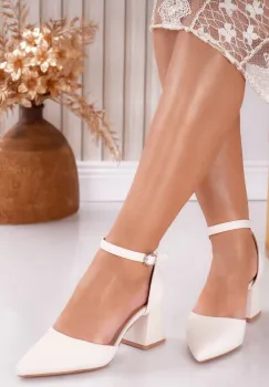 Pantofi dama cu toc Bej din Textil Desea imagine