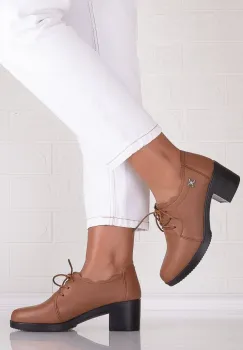 Pantofi dama cu toc Camel din Piele Naturala Aldora imagine