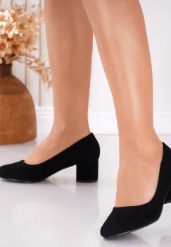 Pantofi dama cu toc Negi din Piele Ecologica Intoarsa Solo imagine