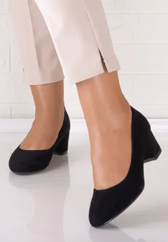Pantofi dama cu toc Negri din Piele Ecologica Intoarsa Miryam imagine