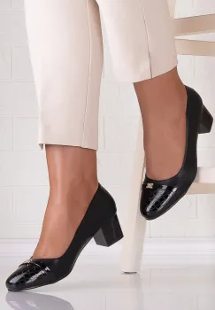 Pantofi dama cu toc Negri din Piele Ecologica Maransa imagine