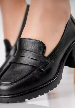 Pantofi dama cu toc Negri din Piele Ecologica Molado imagine