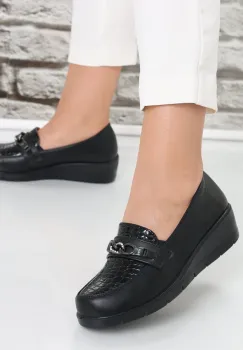 Pantofi dama Negri din Piele Ecologica lacuita Diba imagine