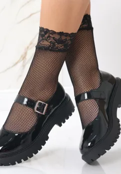 Pantofi dama Negri din Piele Ecologica Lacuita Safira imagine