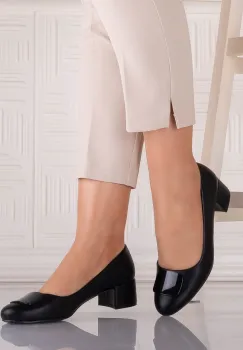 Pantofi dama Negri din Piele Ecologica Mariva imagine