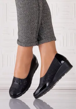 Pantofi dama Negrii din Piele Ecologica Masonia imagine