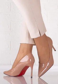 Pantofi dama Nude din Piele Ecologica Lacuita Eliza imagine