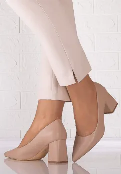 Pantofi dama Nude din Piele Ecologica Notiva imagine