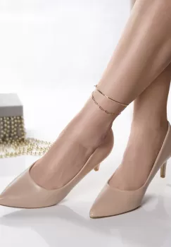 Pantofi dama nude piele ecologica dania imagine
