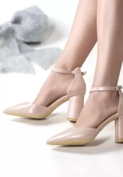 Pantofi dama piele ecologica bej sonea imagine