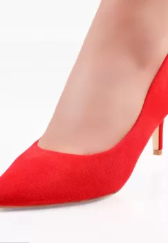 Pantofi dama Rosii din Piele Ecologica Intoarsa Agaia imagine