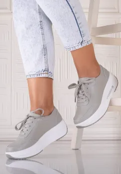 Pantofi dama Sport Gri din Piele Naturala Amadi imagine