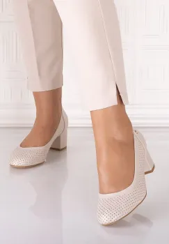 Pantofi eleganti Bej dama din Piele Ecologica Comnosa imagine