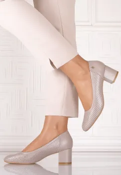 Pantofi eleganti Kaki dama din Piele Ecologica Comnosa imagine