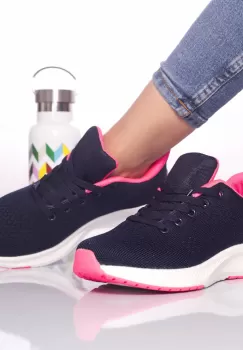 Pantofi sport cezara textil bluemarin-roz imagine