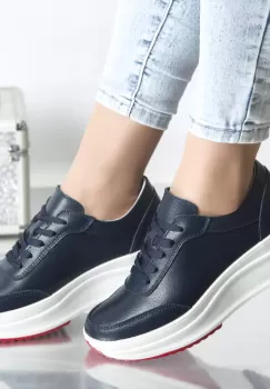 Pantofi sport diana navy piele naturala imagine