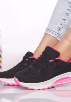 Pantofi sport textil negru-roz anastasy imagine