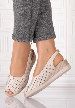 Sandale casual Bej dama din Piele Ecologica Seliorra imagine