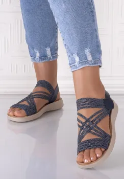 Sandale dama Albastrii din Material Textil Waldan imagine