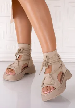 Sandale dama Bej deschis din Piele Ecologica Saniza imagine