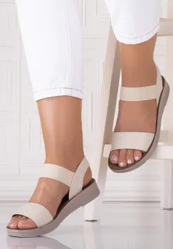 Sandale dama Bej din Piele Ecologica Alinne imagine