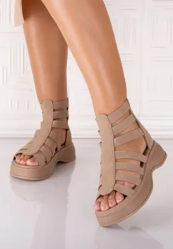 Sandale dama Bej din Piele Ecologica Laguna imagine