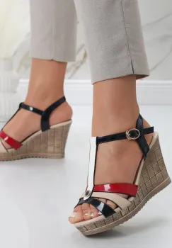 Sandale dama cu platforma Color din Piele Ecologica Lacuita Teo imagine
