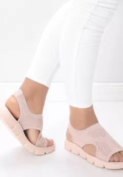 Sandale dama fara toc Roz din Textil Meneza imagine