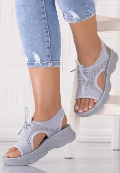 Sandale dama Gri din Piele Ecologica Arizona imagine