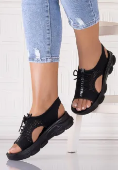 Sandale dama Negre din Material Texil Arizona imagine