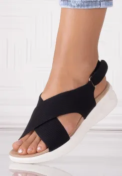 Sandale dama Negre din Material Texil Dolorma imagine