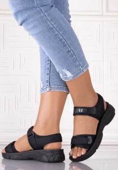 Sandale dama Negre din Piele Ecologica Alices imagine