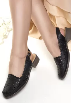 Sandale dama negre din piele ecologica sonia imagine