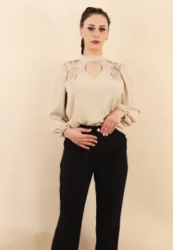 Bluza lejera Bej 36 imagine