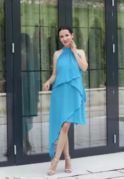 Rochie asimetrica albastru 36 imagine