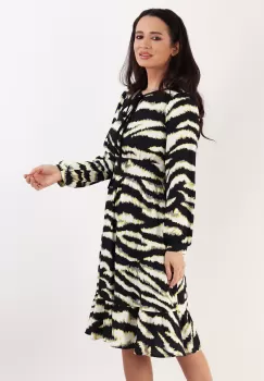 Rochie casual cu imprimeu Negru 36 imagine