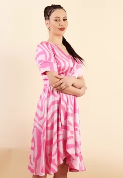 Rochie clos din print floral Roz 36 imagine