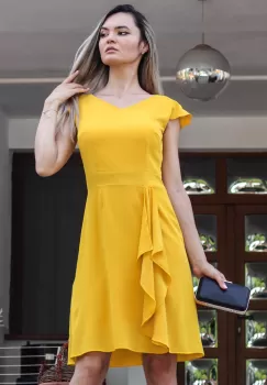 Rochie cocktail galben 36 imagine