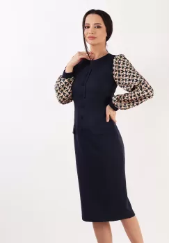 Rochie conica Bleumarin 36 imagine