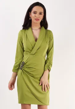Rochie conica din satin lime 36 imagine