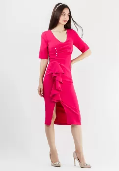 Rochie conica fucsia 36 imagine