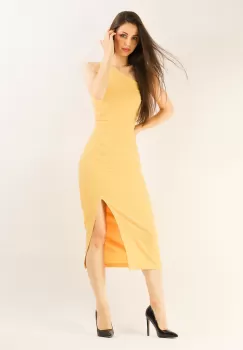 Rochie conica galben 36 imagine