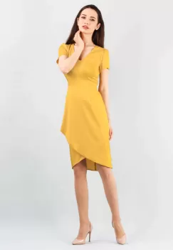 Rochie conica galben 36 imagine