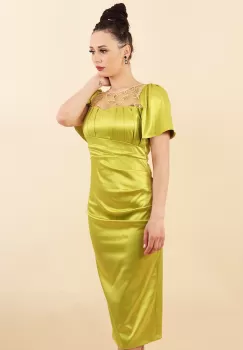 Rochie conica lime 36 imagine