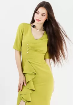 Rochie conica lime 36 imagine