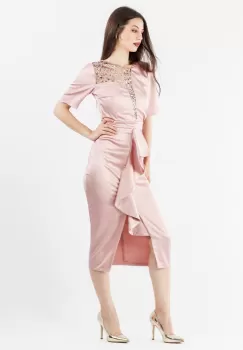 Rochie conica Roz 36 imagine